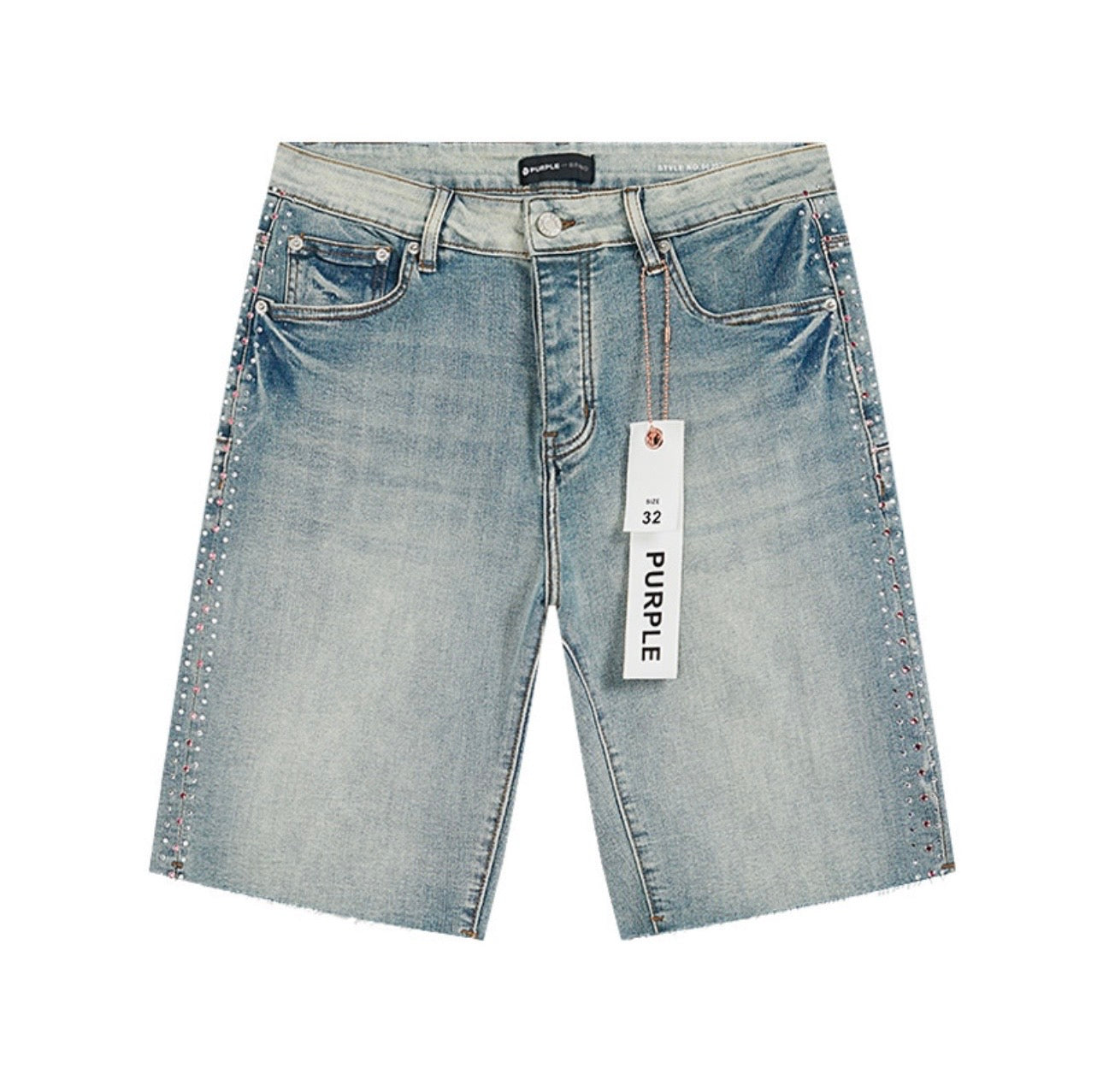 Purple jean shorts